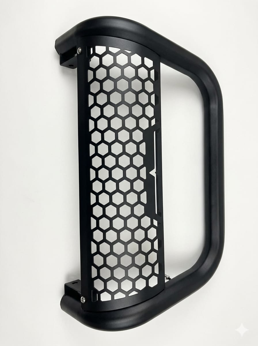 NUDGE BAR FORD RANGER T9 2023+ BLACK OCTAGON MESH BIG PLATE A000138 @
