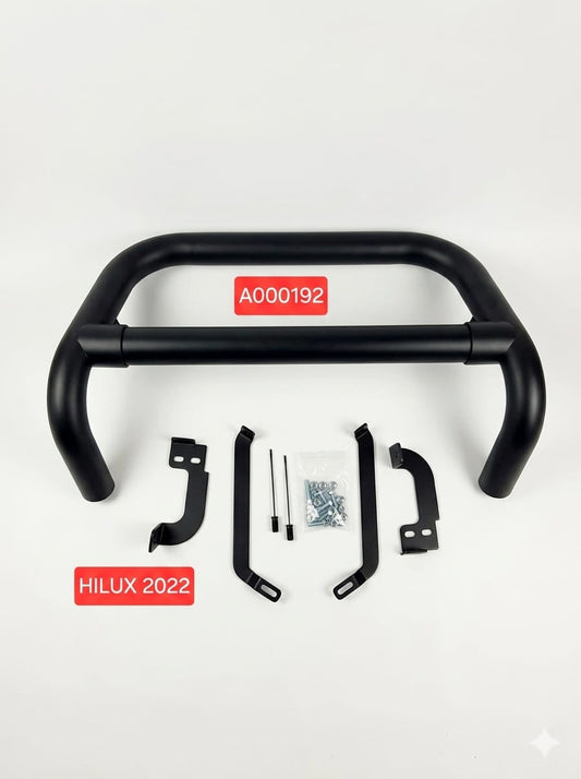 NUDGE BAR TOYOTA HILUX ROCCO 2022+ BLACK ROUND PIPE A000237/A000192 @