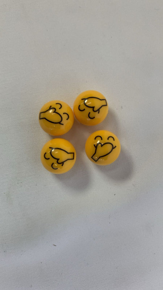 Blush face emoji valve caps